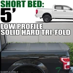 Topline 2019-2023 Ford Ranger 5' Bed Low Profile Hard Tri Fold Tonneau Cover. Fixed Price $510.00.