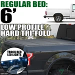 Topline For 1982-1993 S10/SONOMA 6 Ft Bed Lopro Hard Tri Fold Tonneau Cover+led. Fixed Price $560.00.
