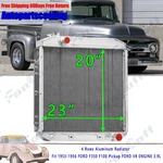 4 Rows Aluminum Radiator Fit 1953-1956 Ford F350 F100 Pickup V8 Engine 3.9L. Fixed Price $239.00.