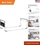 Adjustable Dual Bed Side Hand Rail For Enhanced Safety - Fits Queen, Full & Twin. Fixed Price $168.74.