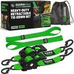 Rhinousa 2" 10' Retractable Ratchet Straps TD-RSRE2X10-GRN-R. Fixed Price $69.90.