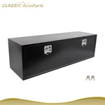 Black Iron For Truck Bed Storage Tool Box Case Shell Cover 2X Chains 60"X18"X18". Fixed Price $386.60.