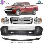 Front Bumper Chrome & Grille Assembly Kit For 2007-2013 Chevrolet Silverado 1500. Fixed Price $625.00.