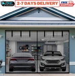 Magnetic Closure 2 Car Garage Door Screen Cover Fiberglass Mesh Curtain Bug Nets. Fixed Price $49.99.