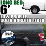 Topline For 1995-2004 Toyota Tacoma 6' Bed Lopro Hard Tri Fold Tonneau Cover+led. Fixed Price $560.00.