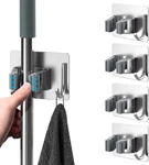 Mop Broom Holder No Drill, Organizer Wall Mounted Heavy Duty With Hook. Fixed Price $28.06.
