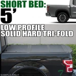 Topline For 2022-2026 Frontier 5 Ft Bed Low Profile Hard Tri Fold Tonneau Cover. Fixed Price $520.00.
