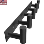 Black Wall Mounted Coat Rack W/ 5 Hooks Anti Slip Scratch Resistant Easy Install. Fixed Price $25.19.