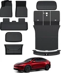 Floor Mats For 2025 2026 Tesla Model Y Juniper, 8PCS All Weather Full Black. Fixed Price $194.54.