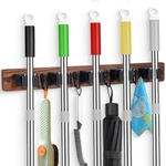 Funcee Broom Holder Wall Mount With 5 Slots & 16.9 X 2.2 1.89 Inches, Brown. Fixed Price $25.06.