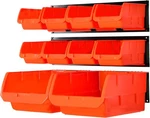 Wallmaster Mounted Storage Bins, 10BINS+3RAILS, Orange. Fixed Price $63.29.