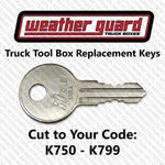 Weather Guard Truck Extreme Protection Tool Box Key Cut Code K750-K799. Fixed Price $7.99.