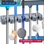 Berry Ave 5 Racks 6 Hooks Mop And Broom Holder Wall Mount, Organizer Stora. Fixed Price $25.27.