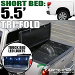 Topline For 2007-2016 Toyota Tundra 5.5 Bed Tri Fold Soft Tonneau Cover+led. Fixed Price $250.00.