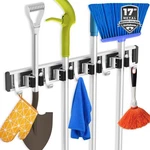 Reliahom Broom Holder Wall Mount, Racks With Hooks 1 Pack 4R5H, Black. Fixed Price $27.78.