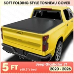 5FT 3-FOLD Soft Truck Bed Tonneau Cover For Jeep Gladiator Jt 2020-2026 Tailgate. Fixed Price $159.99.