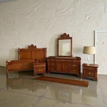 Vintage Lexington Solid Wood Bedroom Set Mirror Dresser Nightstand & Queen. Fixed Price $1360.00.
